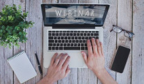 Webinar displayed on laptop
