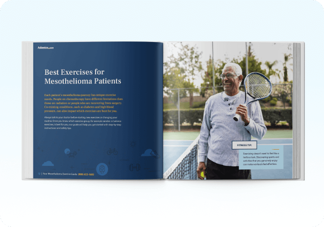 Open book view of the Exercise Guide for Mesothelioma