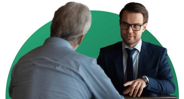 Lawyer speaking with client