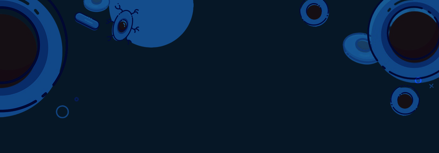 header with human cells in each corner