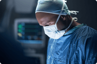 Doctor in a medical treatment procedure